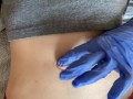 Belly button and medical gloves