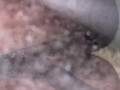 WET HAIRY PUSSY DILDO FUCKED AND PISSING WHILE PARENTS IN ANOTHER ROOM 