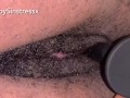 WET HAIRY PUSSY DILDO FUCKED AND PISSING WHILE PARENTS IN ANOTHER ROOM 