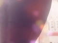 Busy MILF shakes phat ass, strips, Shower Show, Cums HARD on giant dildo in bathtub!