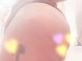 Busy MILF shakes phat ass, strips, Shower Show, Cums HARD on giant dildo in bathtub!
