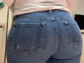 Braless MILF with Big Tits and A Round Ass in Jeans