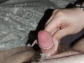 I gave His small cock a helping hand Handjob with my Long nails *huge cumshot*