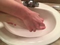 Petite Latina Gives Her Small Feet a Spa Day - No Nudity