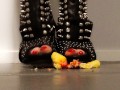 Cup cake food crush with spikey high heels