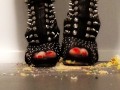 Cup cake food crush with spikey high heels