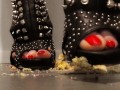 Cup cake food crush with spikey high heels