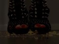 Cup cake food crush with spikey high heels