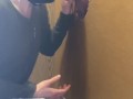 Here is our very first Glory Hole scene ever at home with a Cum in Mouth Finish