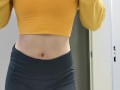 Horny Latina Strips Out Of Sweaty Gym Clothes In Public Gym