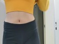 Horny Latina Strips Out Of Sweaty Gym Clothes In Public Gym