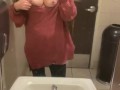 Flashing my perfect boobs at the bathroom of the gas station
