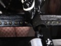 Cristal Kinky in Latex and Heavy Rubber Gasmask Solo Finger Fucking and Fuckmachine Preview 