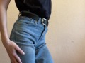 Hot ass was spanked with a belt