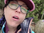 Nasty Hiker Shows Off her Messy Panties