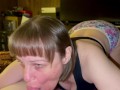 Granny sucking him till he explodes in her mouth and some shoots out the sides of her mouth 