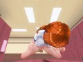3D HENTAI POV Redhead schoolgirl fucks with the coach at school
