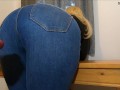 My new gym teacher, she is my friend's Step Mom and she made me cum on her blue jeans