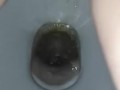 Peeing in my blue panties in the toilet