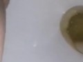 Peeing in my blue panties in the toilet