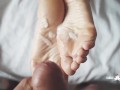 Cuddle Couple's footjob handjob cumpilation