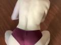 Hottie Spanks Ass Red and Fingers Both Holes!