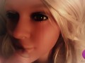 Hot Blonde Real Doll gets fantastic Facial (4K)