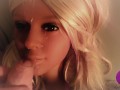 Hot Blonde Real Doll gets fantastic Facial (4K)