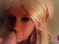 Hot Blonde Real Doll gets fantastic Facial (4K)