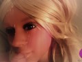 Hot Blonde Real Doll gets fantastic Facial (4K)
