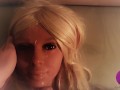 Hot Blonde Real Doll gets fantastic Facial (4K)