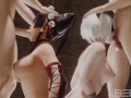 Nyotengu and Yorha 2B Deepthroath Blowjob