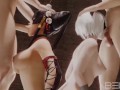 Nyotengu and Yorha 2B Deepthroath Blowjob