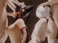 Nyotengu and Yorha 2B Deepthroath Blowjob