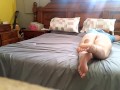 candid babe shakes her feet, legs and ass