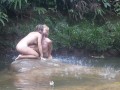 Wild man seduces beautiful girl in the Blue Lagoon and have amazing sex with her