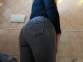 sexy milf  Step Mom trying on and choosing which jeans to wear  try on haul fat ass