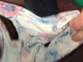 She sits down to go pee but first reveals her panties are already soaking wet, see what happens next