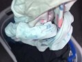 She sits down to go pee but first reveals her panties are already soaking wet, see what happens next