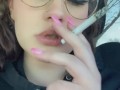 Smoking a cigarette in the car
