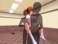 3D HENTAI Group sex with a cute schoolgirl in the locker room