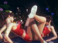 Cute Asian Cheerleaders Tribbing With Clothed