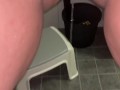peeing in a glass, a powerful stream