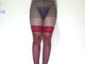 SisK changing pantyhose