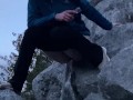 Pissing Outdoors Off a Cliff