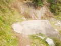 I walk by a Difficult path in the mountain's Forest for do something near the waterfall