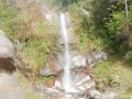 I walk by a Difficult path in the mountain's Forest for do something near the waterfall