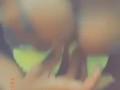 Ebony loves bouncing her big tits and flashing her pink pussy 