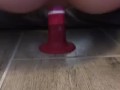 Riding my pride didlo! Lily creams all over her dildo as she straddles the floor.