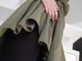 Sexy MILF in pantyhose, showed her panties and got orgasm from masturbation vibrator